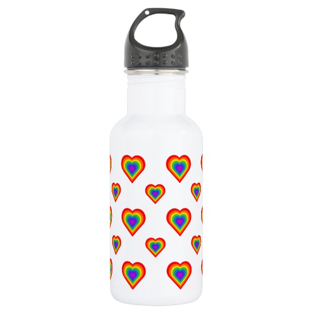 Rainbow Heart Water Bottle (Front)