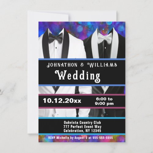 Rainbow Heart Wedding Invitation