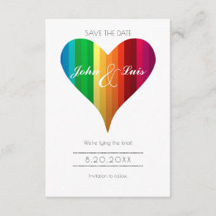 Rainbow Heart Wedding Save The Date
