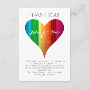 Rainbow Heart Wedding Thank You
