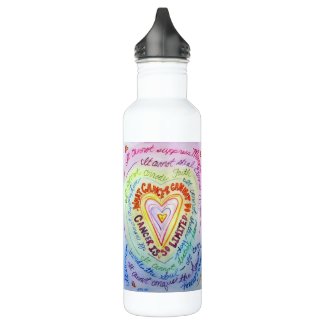 Rainbow Heart What Cancer Cannot Do Water Bottle