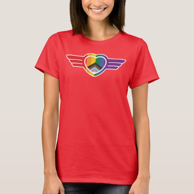 Rainbow heart with wings T-Shirt (Front)