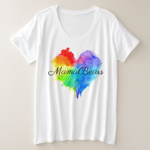 Rainbow Heart Womens Plus Shirt