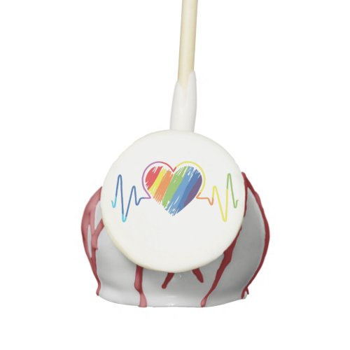 Rainbow Heartbeat  Abstract Scribble Heart Napkin Cake Pops