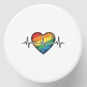 Rainbow Heartbeat Heart Vintage Engraving Design_1 Mini Candle Favors