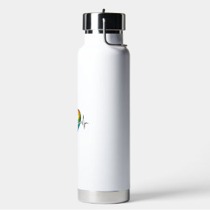 Rainbow Heartbeat Heart Vintage Engraving Design_1 Water Bottle