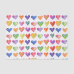 Rainbow Hearts 10lb Tissue Paper, White Paper