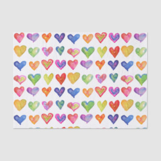 Rainbow Hearts 10lb Tissue Paper, White Tissue Paper
