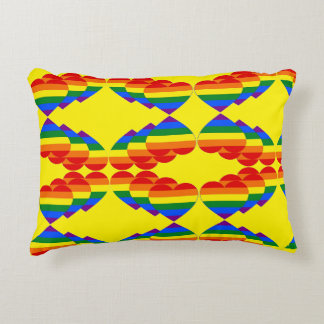 Rainbow Hearts Accent Pillow
