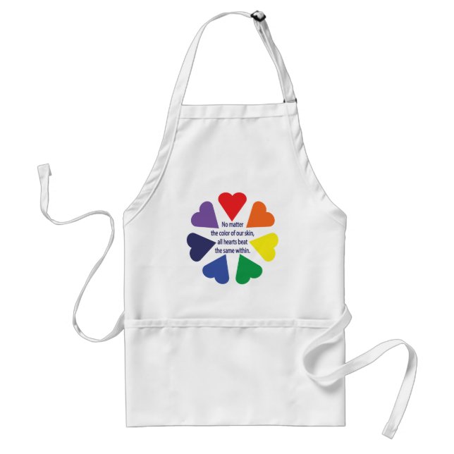 Rainbow Hearts Adult Apron (Front)