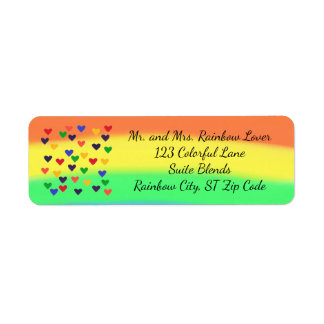 Rainbow Hearts and Blends Address Labels