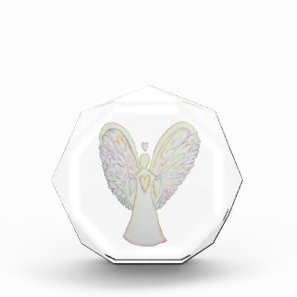 Rainbow Hearts Angel Art Custom Paperweight Acrylic Award