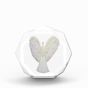 Rainbow Hearts Angel Art Custom Paperweight Acrylic Award