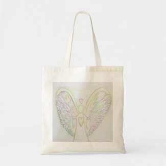 Rainbow Hearts Angel Art Tote Bag