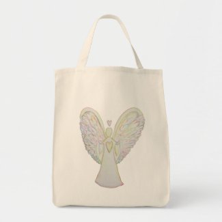 Rainbow Hearts Angel Art Tote Bag