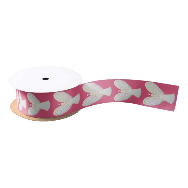 Rainbow Hearts Angel Custom Imprint Art Ribbon (Spool)