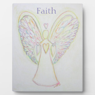 Rainbow Hearts Angel Faith Art Custom Plaque