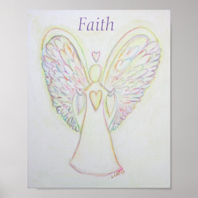 Rainbow Hearts Angel Faith Art Custom Poster (Front)