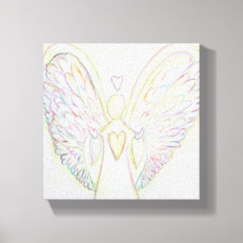 Rainbow Hearts Angel Painting Wrapped Canvas Art