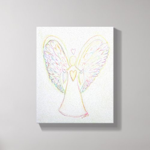 Rainbow Hearts Angel Painting Wrapped Canvas Art