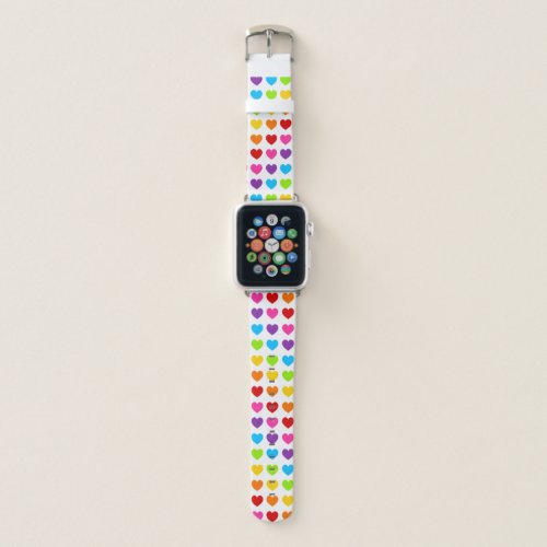 Rainbow Hearts Apple Watch Band