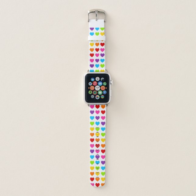 Rainbow Hearts Apple Watch Band (Front)
