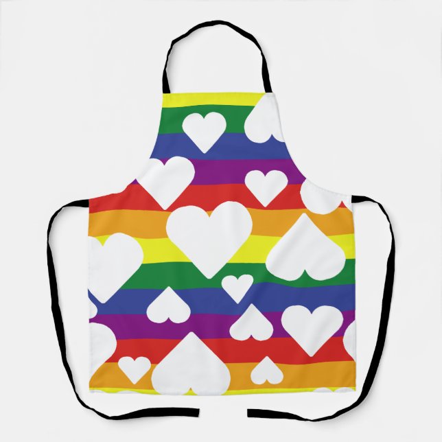 Rainbow Hearts Apron (Front)