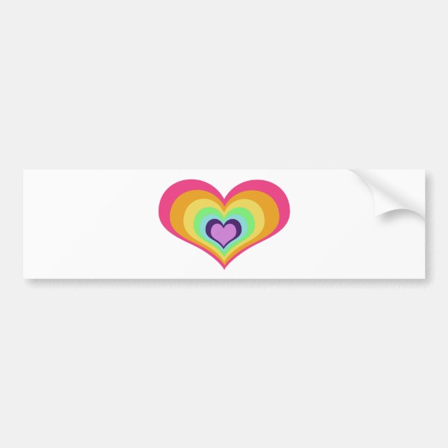 Rainbow Hearts Art Bumper Sticker (Front)
