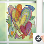 Rainbow Hearts Art Decoration Window Cling