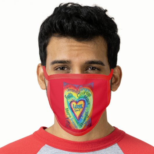 Rainbow Hearts Art Inspirational Custom Face Mask (Worn Him)
