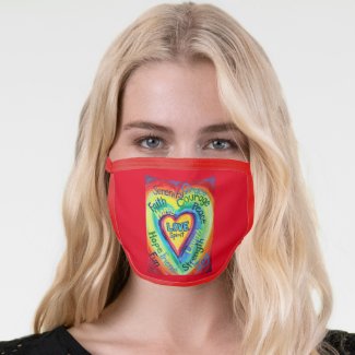 Rainbow Hearts Art Inspirational Custom Face Mask