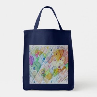 Rainbow Hearts Art Inspirational Tote Bags