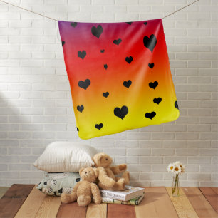 Rainbow Hearts,  Baby Blanket