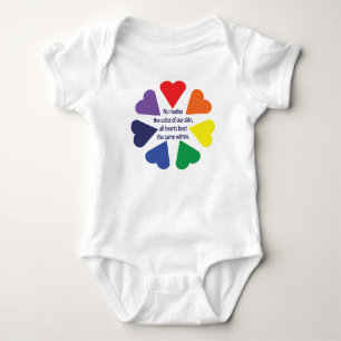 Rainbow Hearts Baby Bodysuit