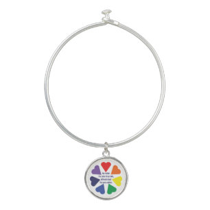 Rainbow Hearts Bangle Bracelet