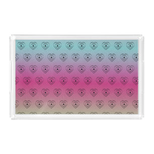 Rainbow Hearts Black Pride Heart Acrylic Tray