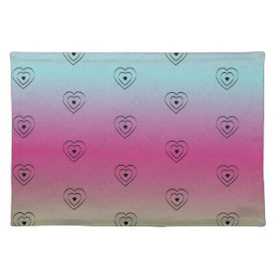 Rainbow Hearts Black Pride Heart Cloth Placemat