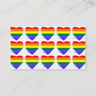 Rainbow hearts business card