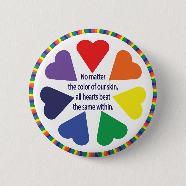 Rainbow Hearts Button (Front)