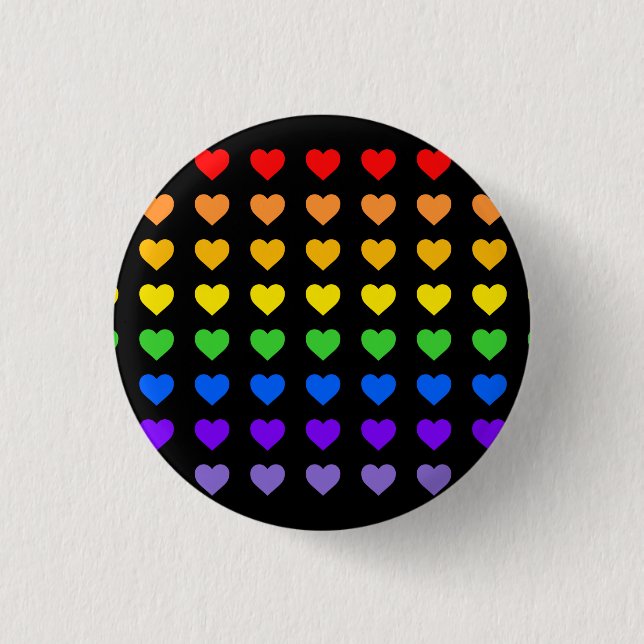 Rainbow Hearts   Button (Front)