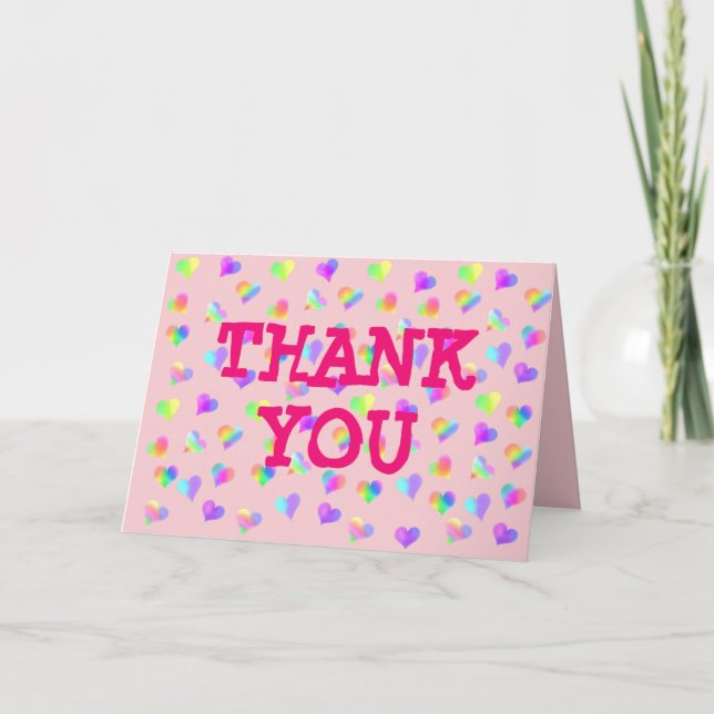 Rainbow Hearts by The Happy Juul Company Thank You Card (Front)