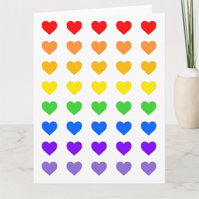 Rainbow Hearts   Card (Front)