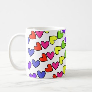 Rainbow Hearts Coffee Mug