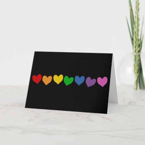 RAINBOW HEARTS COMING OUT CARD LGBTQ2 PRIDE