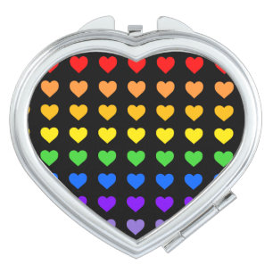 Rainbow Hearts Compact Mirror