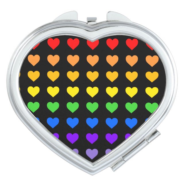 Rainbow Hearts    Compact Mirror (Front)