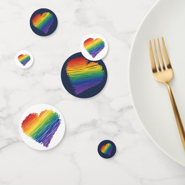 Rainbow Hearts Confetti (Group)