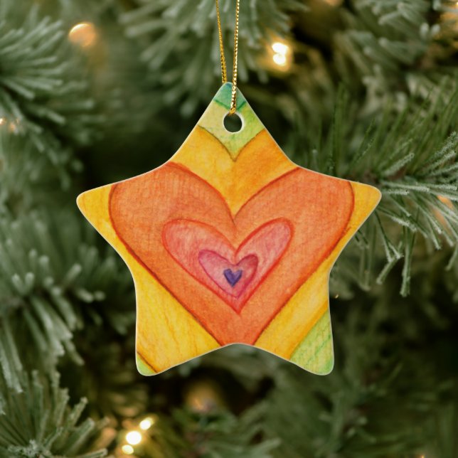 Rainbow Hearts Custom Holiday Gift Ornaments (Tree)