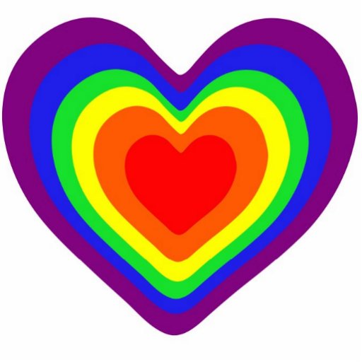 Rainbow Hearts Cut Outs | Zazzle