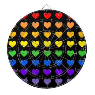Rainbow Hearts  Dart Board
